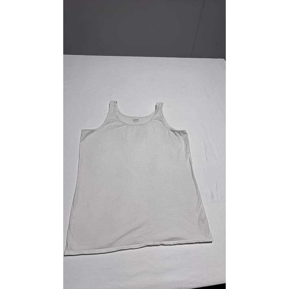 Duluth Trading Co White Tank Top Casual Cotton Blend Scoop Neck XL